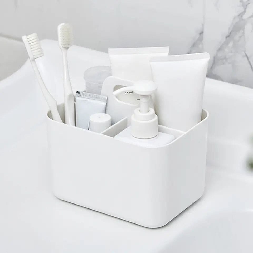 3 Compartment Shower Container, Portable Desktop Storage Box, Multifunction Divided Organizer, Countertop Storage Box With Handle, Multipurpose Stackable Storage Box 3 Compartment Shower Container, Portable Desktop Storage Box, Multifunction Divided Organizer, Countertop Storage Box With Handle, Multipurpose Stackable Storage Box